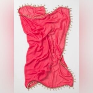 ANTHROPOLOGIE / FEATHERS BY TOLANI Zirara Scarf - Pink